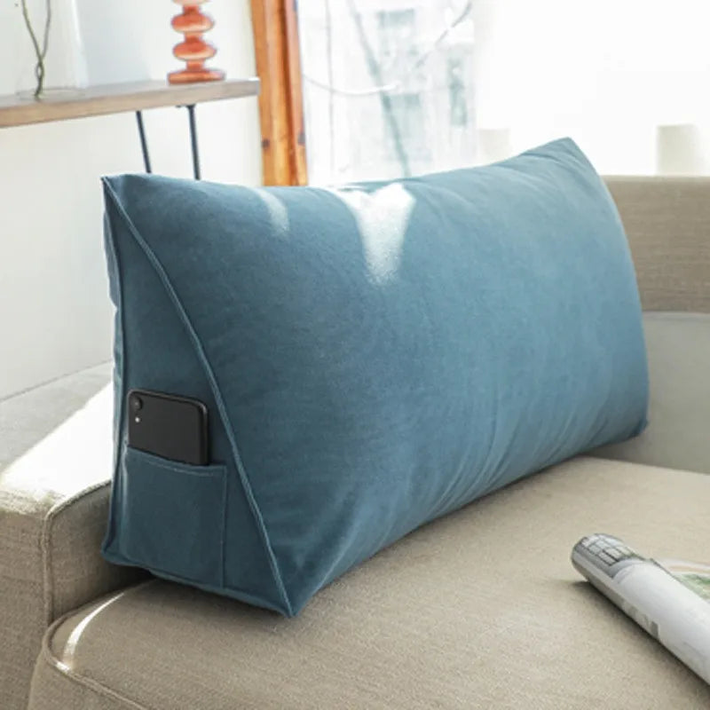 coussin triangle moderne laveable beige gris rose bleu incliné lit siège