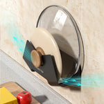 couvercle pot rangement mural porte plats adhésif transparent blanc noir minimaliste