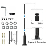 poteaux lumineux modulaires noir industriel plaque base vissage segments plaques fixations boulons écrous rondelles