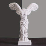 statuette victoire samothrace resine blanche ailes detaillees art grec antique deco