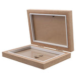 cadre photo pliable bois grainé beige portraits triptyque décoration champêtre