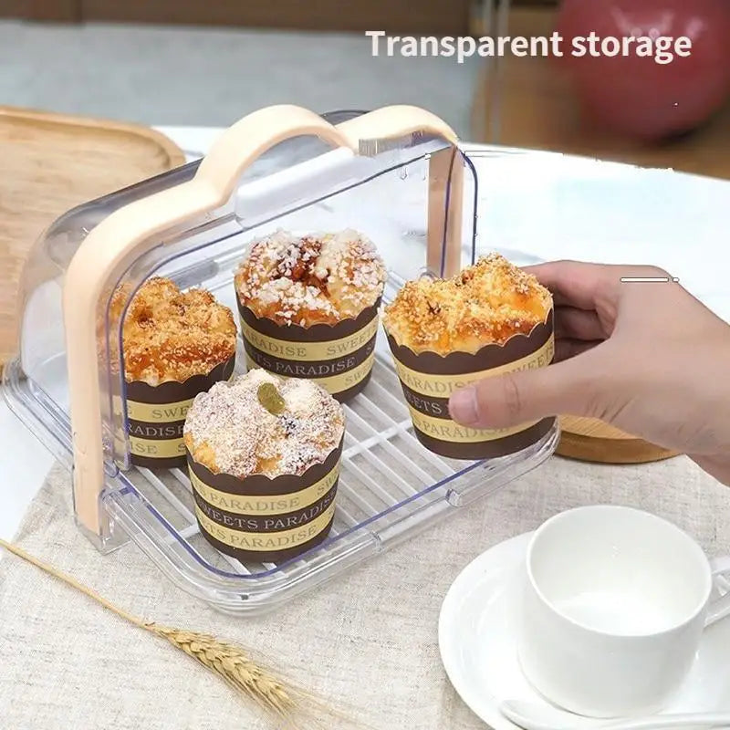 boîte rangement transparente moderne boîte pain gâteaux biberon donuts réutilisable cuisine élégante pratique