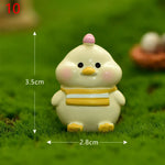 figurines animaux résine polie cartoon mignon dessin animé blanc bleu rose jaune vert accessoire
