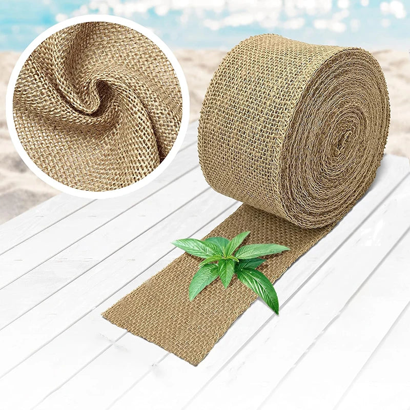 ruban jute marron texture tissée résistance abrasion largeur 10cm 15cm 20cm 30cm rustique artisanal