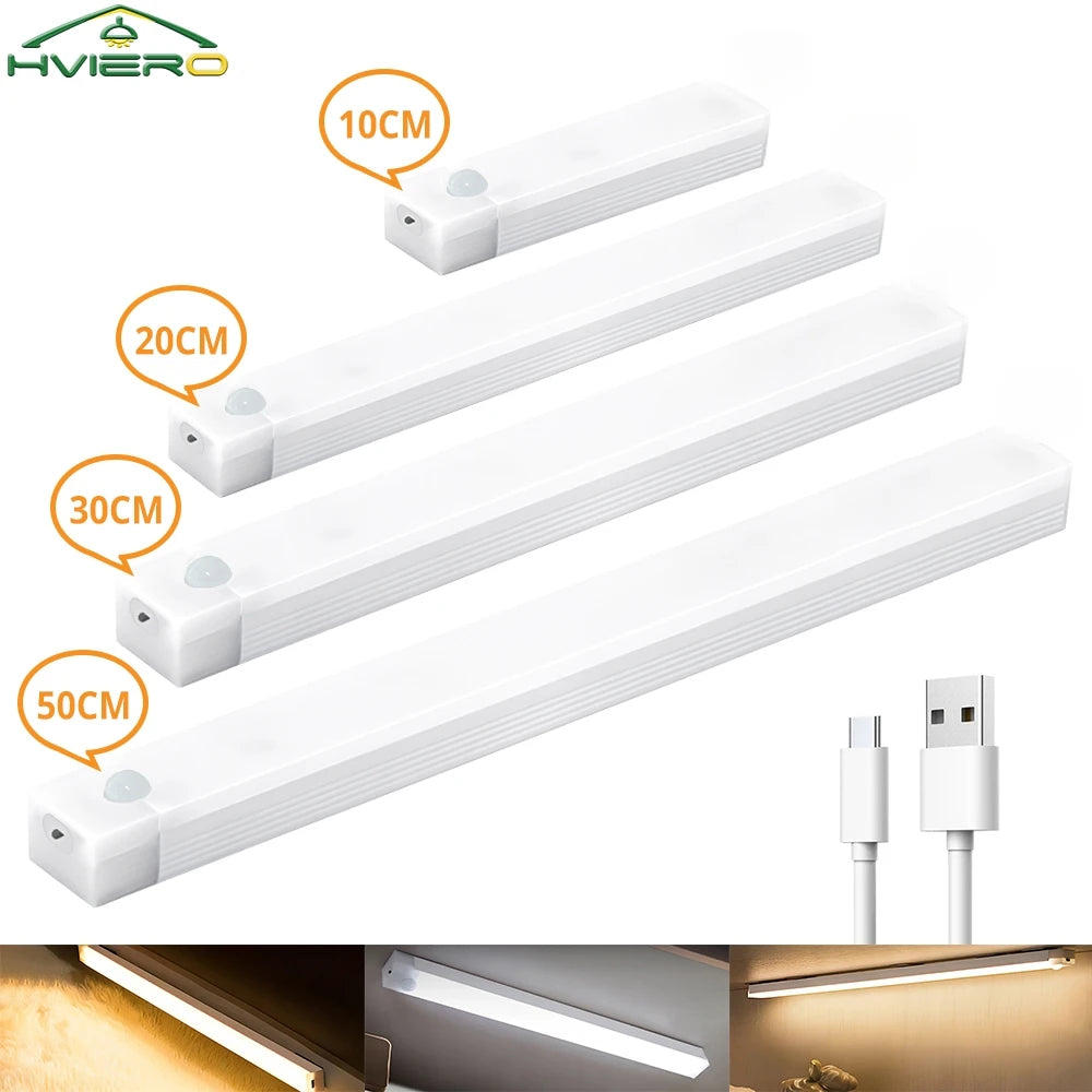 lampe led rechargeable sans fil adhésive détecteur mouvement blanc moderne 10cm 20cm 30cm 50cm