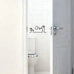 décoration murale minimaliste autocollant silhouette wc douche noir