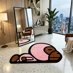 tapis dessin animé singe rose moderne chambre salon polaire polyester japonais coréen