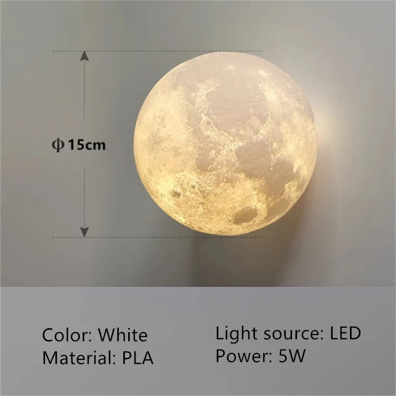 lampe murale moderne blanc texture lunaire éclairage quotidien cuisine salle manger chambre entrée étude