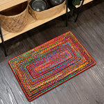 tapis multicolore patchwork rustique imperméable résistant saleté maison entrée cuisine salle bain