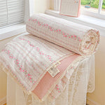 couette d'été imprimée floral vintage polyestère douce maison laver machine