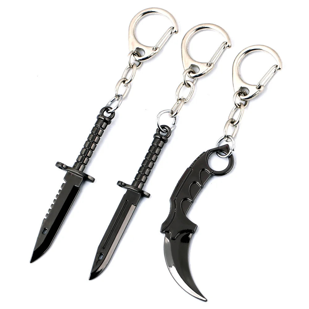 Porte-clés couteau CS:GO Karambit en alliage métallique noir
