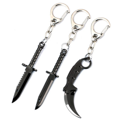 Porte-clés couteau CS:GO Karambit en alliage métallique noir