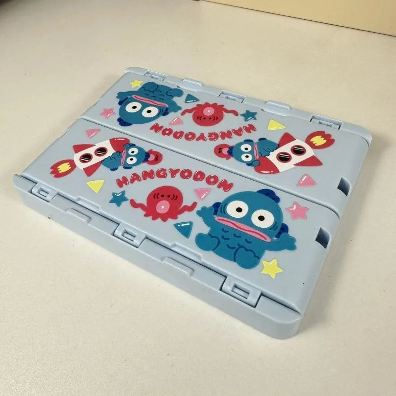 boîte rangement pliable bleu dessins animés kawaii poignées étoiles triangles hangyodon moderne enfantine
