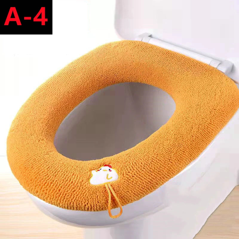 couvre siège toilette violet orange rose bleu microfibre douce adhésif motifs animaux écureuil castor