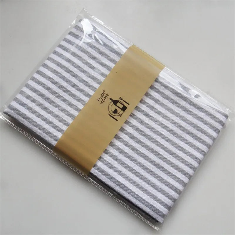 serviettes table coton rayures gris clair blanc absorption rapide séchage rapide moderne cuisine utilisation