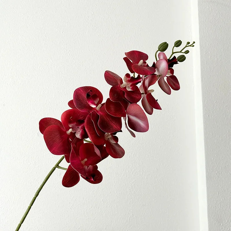 décoration intérieure vase orchidées artificielles fleurs douces feuilles vertes moderne élégant rose blanc violet