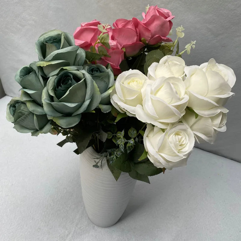 bouquet roses artificielles soie modernes élégantes intérieur mariage anniversaire baby shower decoration