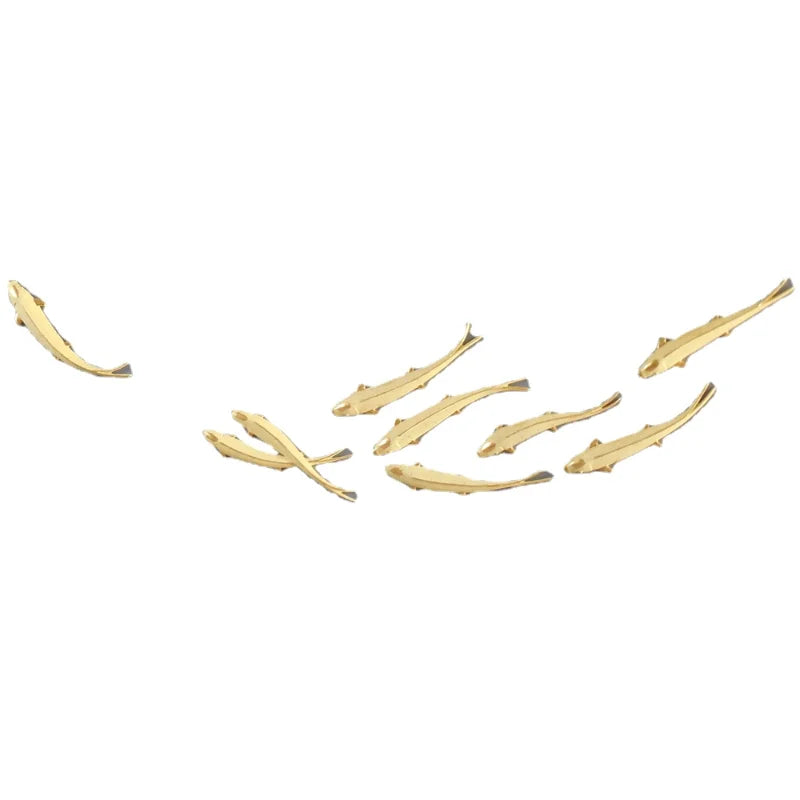 décoration intérieure moderne sculpture poissons dorés résine or fixations invisibles set pièces