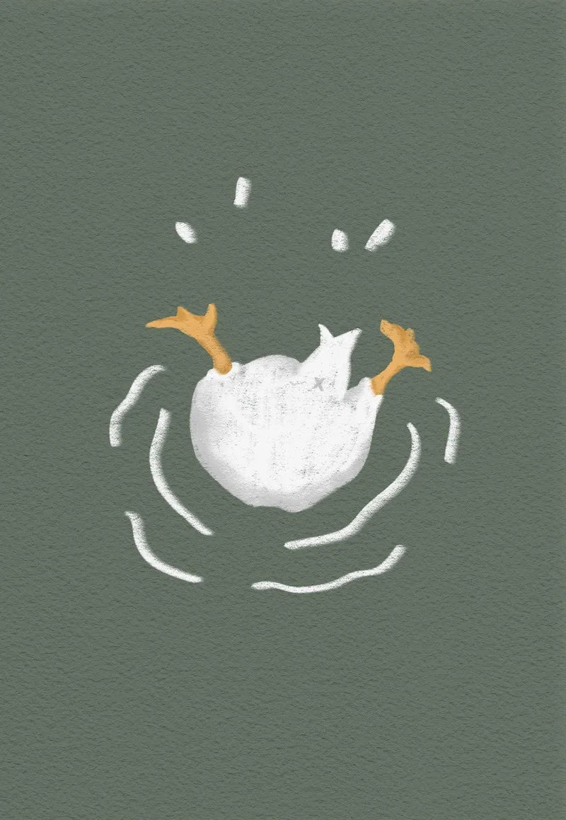 toile d'art oies illustration moderne minimaliste sans cadre vert foncé blanc 20x30cm 30x42cm 40x60cm