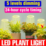 lampe led croissance plante circulaire diodes blanc moderne anneau flexible réglable temps