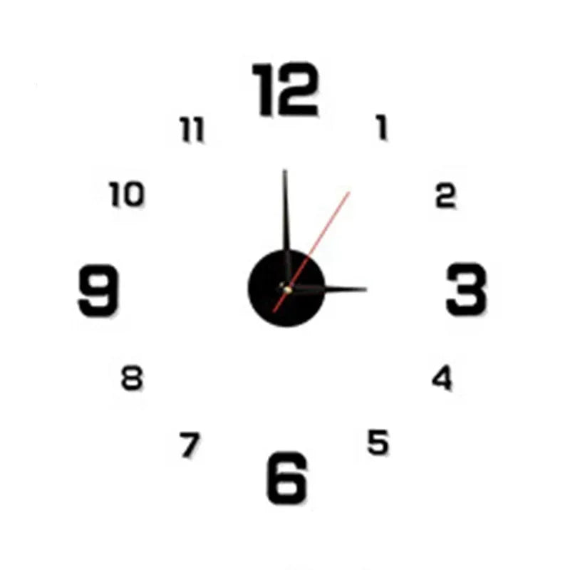 horloge murale moderne stickers numérotés 3d vert fluo noir doré minimaliste salon