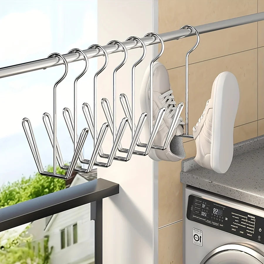 porte souliers argenté moderne réutilisable acier inoxydable fixations multifonctionnel organisateur salle bain entrée balcon
