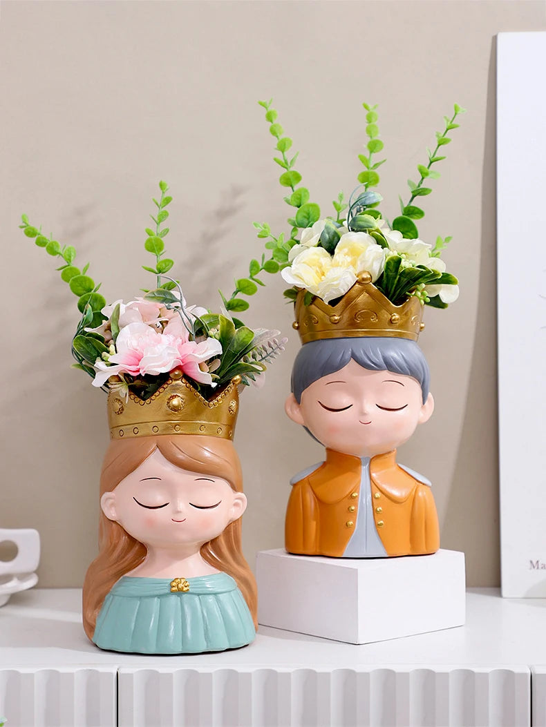 cache pot figurine féerique résine décoratif plantes succulentes fleurs jardin maison