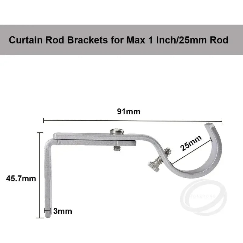 supports rideau moderne argenté vis barre rideau plat lisse coton métal aluminium supports 16