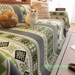 housse canapé polyester jacquard multicolore motif géométrique antidérapante automne hiver extérieur accueil
