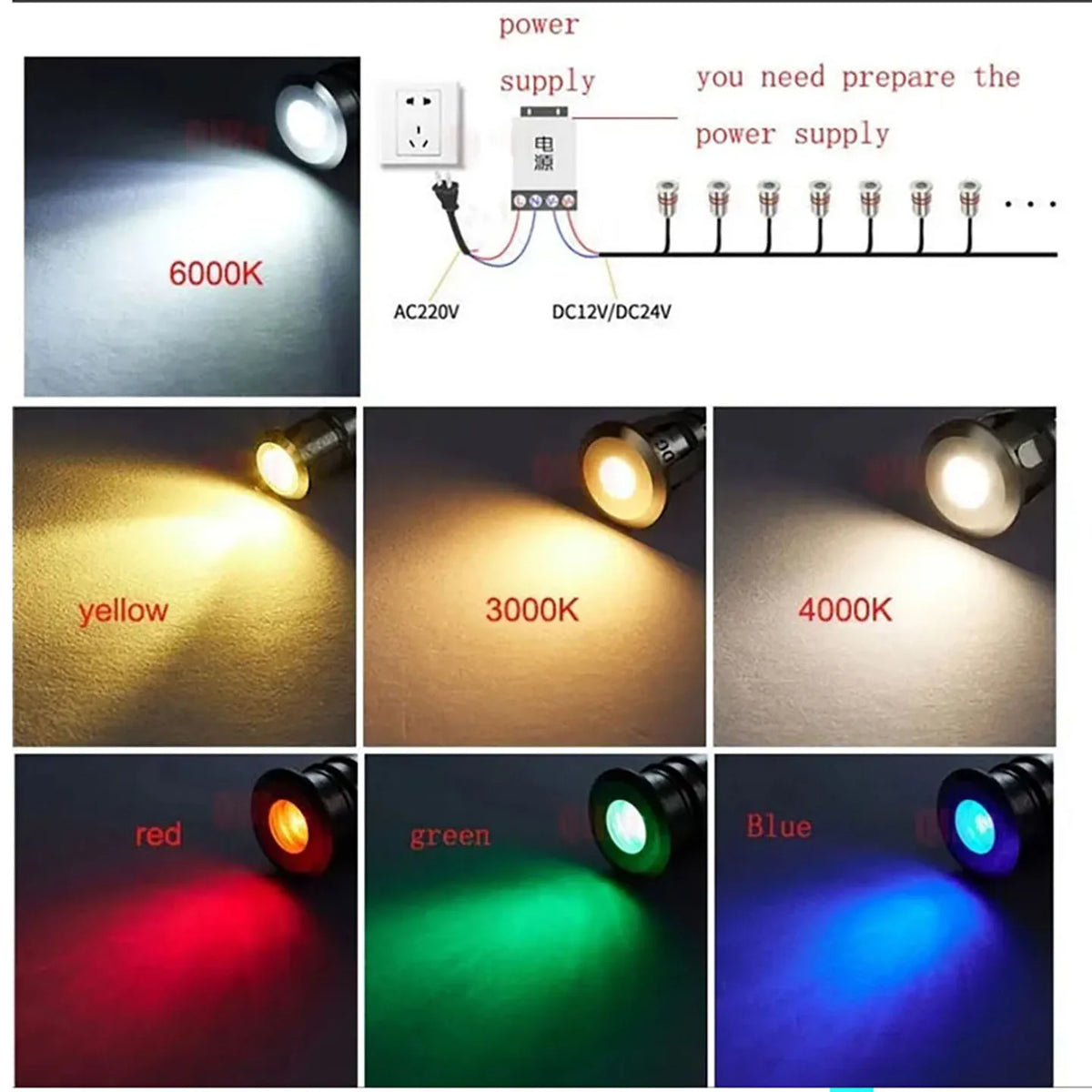ampoules led argentées modernes 12v 24v 3000k 4000k 6000k ip68 étanches