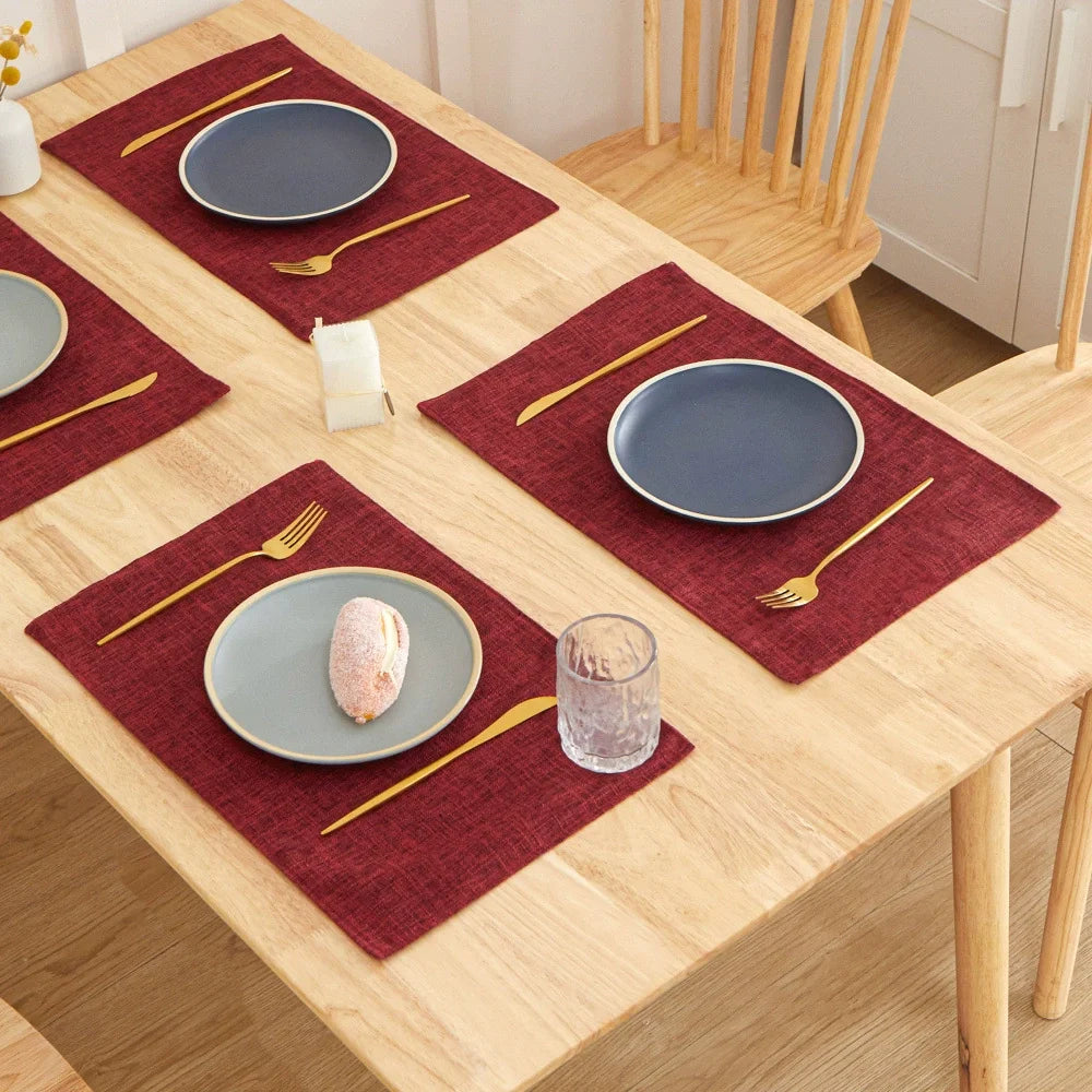serviettes table lin classiques opaques beige gris noir vert rose bleu respectueuses l'environnement