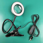 loupe led clip moderne interrupteur bouton poussoir câble usb noir blanc