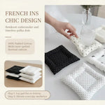 coussin protection blanc noir points noeuds chic moderne