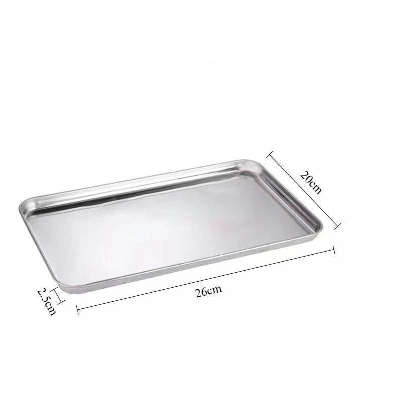 plateau rangement moderne acier inoxydable plat argenté lisse cuisine serveur