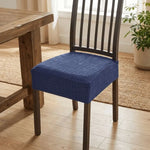 housses chaise moderne carreaux géométriques noir bleu marine gris clair polyester antidérapantes