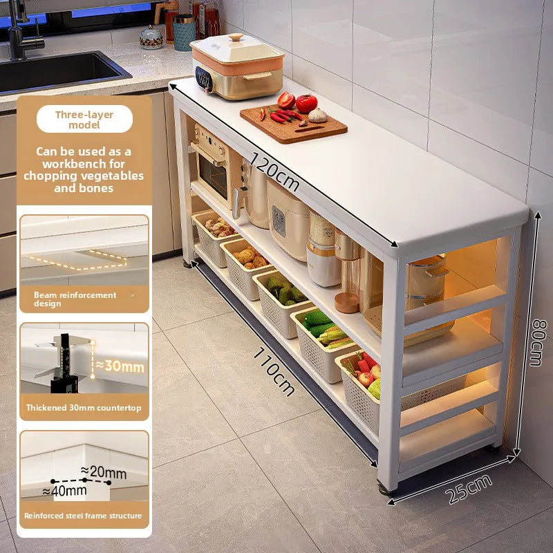 meuble cuisine blanc moderne tiroirs tablettes roulettes multifonctionnel 120cm 60cm 80cm