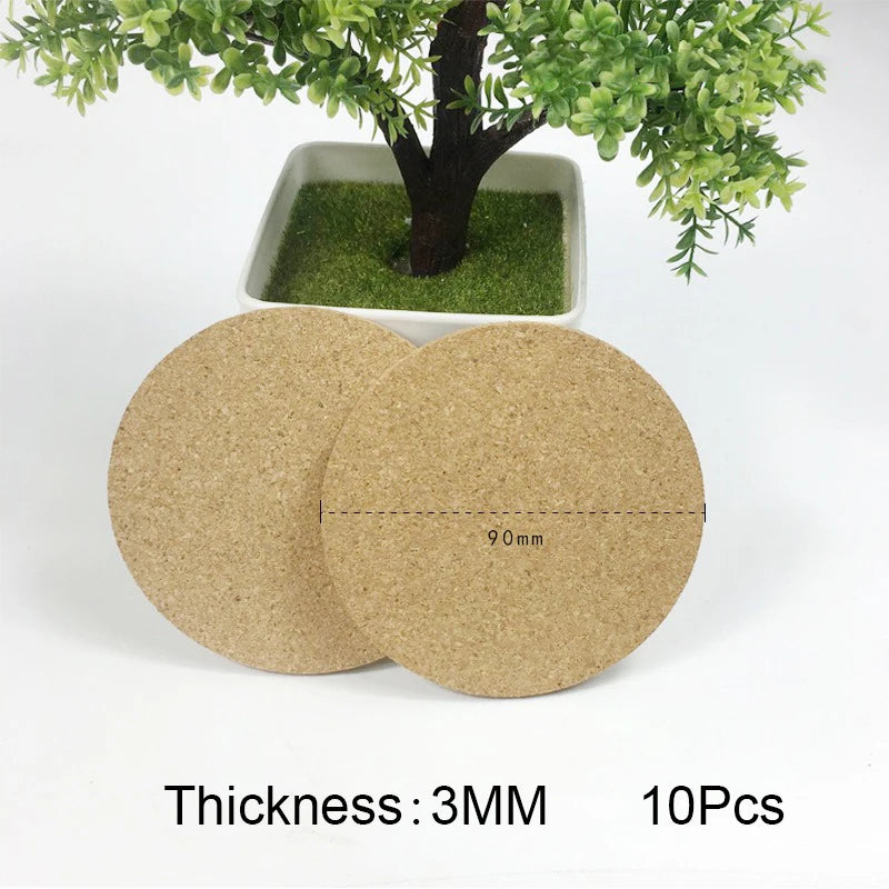 coasters liège marron clair texture naturelle moderne respectueux environnement