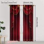 rideaux occultants rouge élégants franges dorées opaques moderne chambre salon pièces polyester