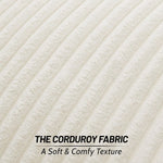 housse coussin velours côtelé rayée beige décorative canapé salon lit moderne doux
