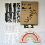 lettres bois arc ciel lettreboard moderne décoration festive planche messages messages colorés boîte rangement