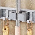 porte balai mural moderne adhésif gris blanc noir Brosse balai gant serviette spray