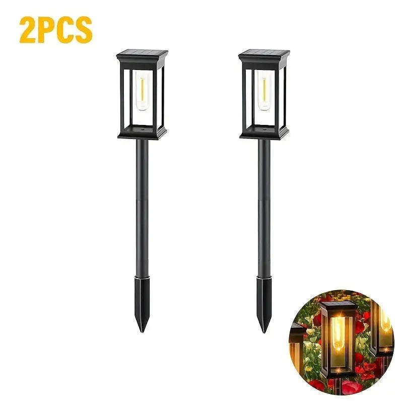 lumière solaire jardin auto allumage 6v transparente moderne noire piquetextérieur