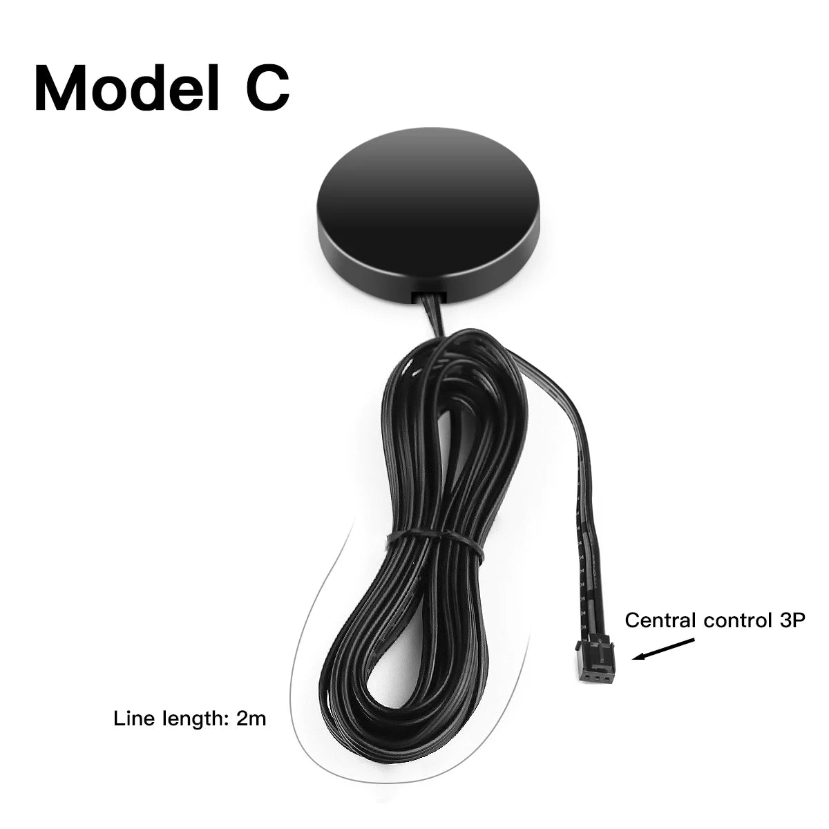 interrupteur tactile blanc noir rond lisse moderne adhésif câble connecteur 52mm 7mm touch dimmable