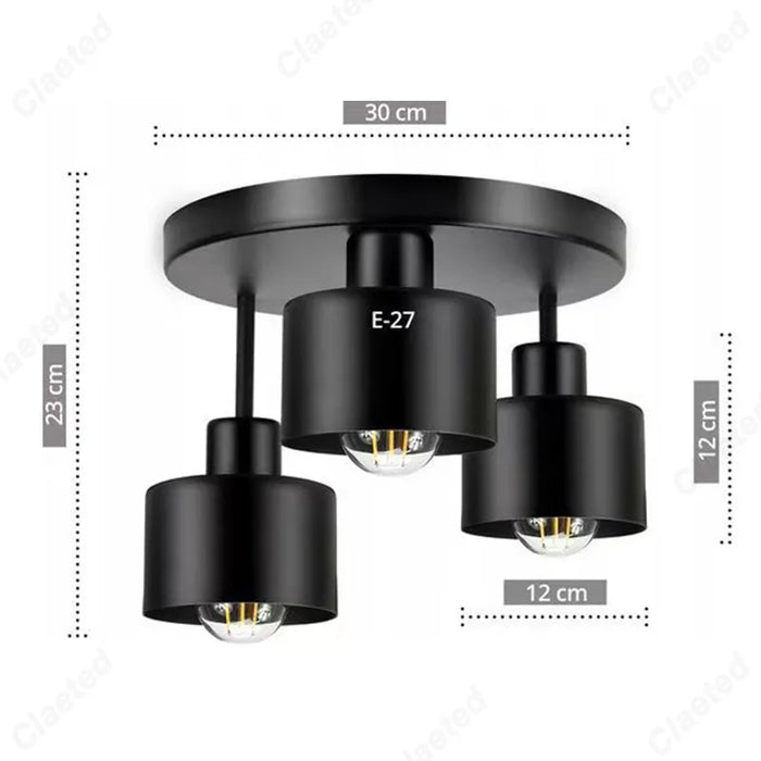 lampe moderne noir métal rond éclairage cuisine salon chambre coucher led monté surface