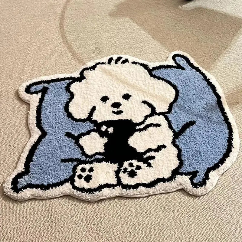 tapis dessin animé chien lapin floral imperméable antidérapant clips moderne enfants sol