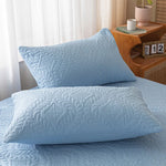 taies d'oreiller quiltées imperméables polyester blanc gris rose clair vert moderne 48x74cm