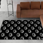tapis oriental rayé astronautes noir blanc moderne antidérapant polyester adultes chambre salon