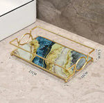 étagère murale adhésive or marbre moderne panneau verre métal cosmétique minimaliste
