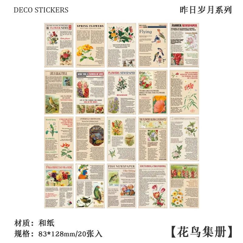 papier décoratif vintage autocollants fleurs illustrations motifs géométriques scrapbooking journaux