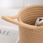 paniers rangement tissés rustiques blanc beige bleu rose respectueux environnement multifonctionnels rangement maison